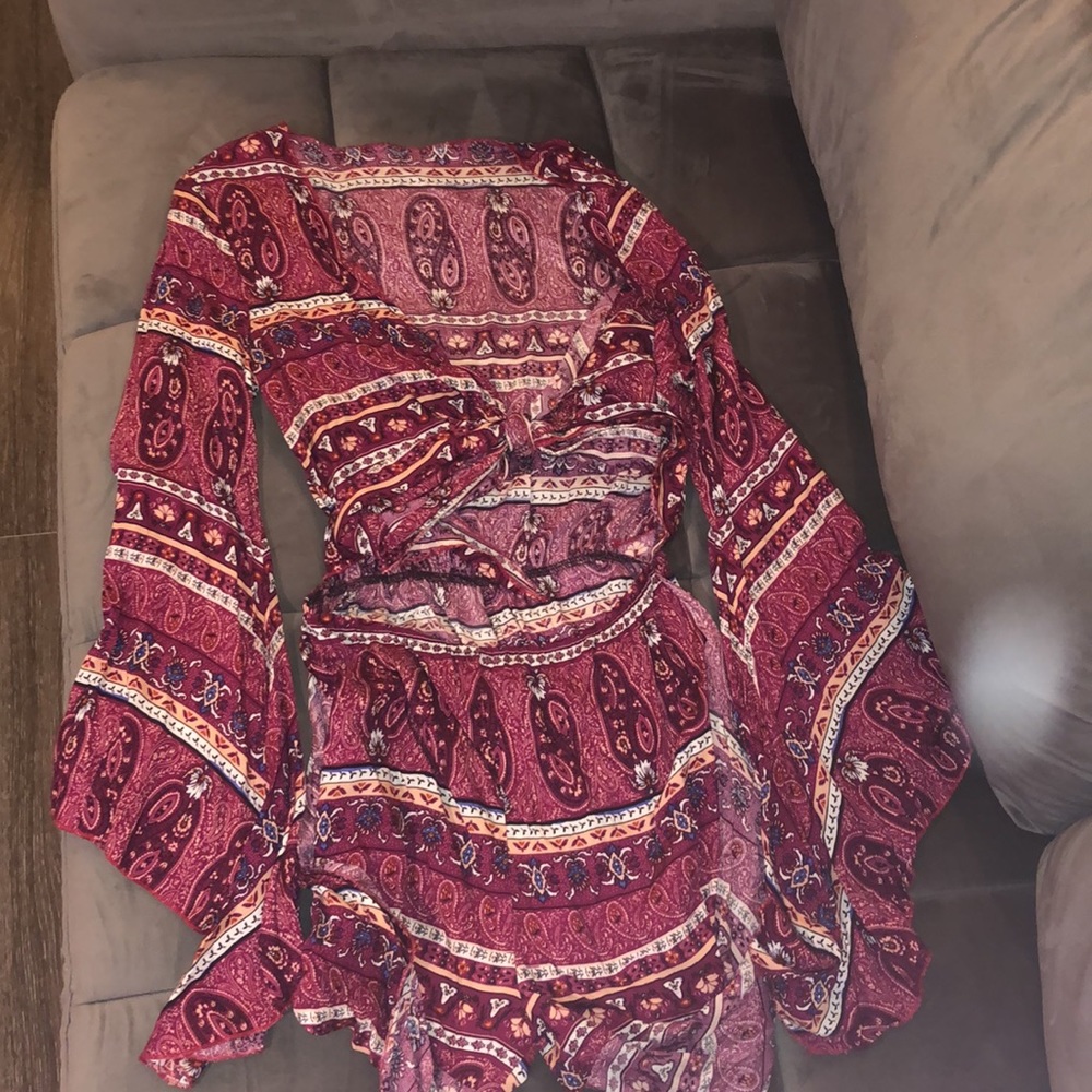 Paisley romper cut out stomach